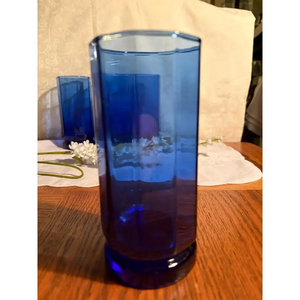 Set of 4 Anchor Hocking Cobalt Blue Highball Glasses